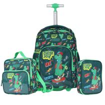 Kit Rabisk Dino Skate Mochila Rodas +Lancheira +Estojo Verde Kit Rabisk Dino Skate Mochila Rodas +Lancheira +Estojo Verde