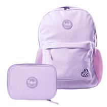 Kit Rabisk Feminino Glitter Mochila + Estojo Box Lilas