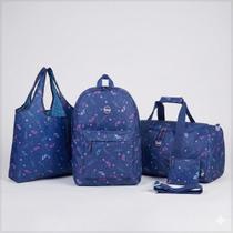 Kit Rabisk Garden 3 Pçs Mochila + Mala Sacola + Shopbag Azul