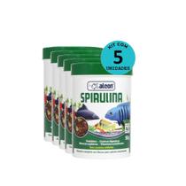 Kit Ração Alcon Spirulina Flakes 50g C/ 5 unidades