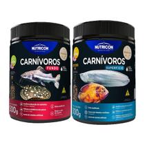 Kit Ração Nutricon Carnívoros Superfície M 300G + Fundo 500G