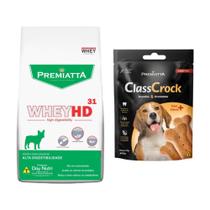 Kit Ração Premiatta Whey HD 31 para Cães Adultos de Raças Pequenas (3kg) + Biscoito Premiatta Classcrock (400g)