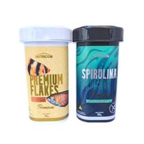 Kit Ração Premium Flakes 35g + Spirulina Flocos 35g Nutricon