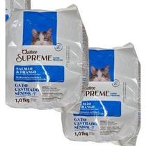 kit ração Quatree supreme gatos sênior castrados sabor frango e salmão