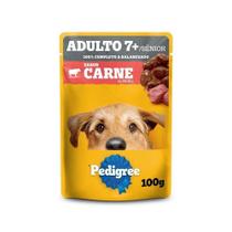 Kit Ração Úmida Carne ao Molho para Cães Adultos Sênior 7 Anos 18 Unidades Pedigree Sachê