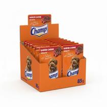 Kit Ração Úmida Champ Sachê Cães Adultos Sabor Caseiro Carne 20 Unidades