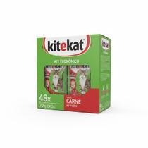 Kit Ração Úmida Kitekat Sachê Carne ao Molho para Gatos Adultos 48 Unidades Kit Ração Úmida Kitekat Sachê Carne ao Molho para Gatos Adultos 48 Unidades