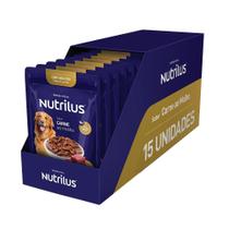Kit Ração Úmida Nutrilus Sabor Carne para Cães Adultos - 15 Unidades