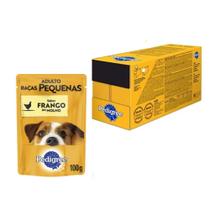 Kit Ração Úmida Pedigree Sachê Frango ao Molho para Cães Adultos de Raças Pequenas - 18 Unidades