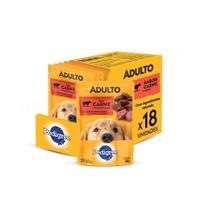 Kit Ração Úmida Sachê Carne ao Molho para Cães Adultos 18 Unidades Pedigree