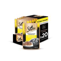 Kit Ração Úmida Sachê para Gatos Adultos Sabor Frango Assado 20 Unidades Sheba