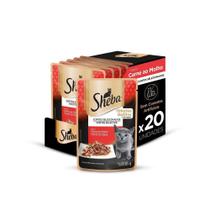 Kit Ração Úmida Sachê para Gatos Filhotes Sabor Carne ao Molho 20 Unidades Sheba
