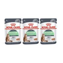 KIT Ração Úmida Sachê Royal Canin Gatos Digestive Patê 3x85g