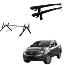 Kit Rack Bagageiro De Teto Fiat Strada Sem Longarina Após 2021 4 Portas + Porta Escada (NÃO FURA TETO) Kit Rack Bagageiro De Teto Fiat Strada Sem Longarina Após 2021 4 Portas + Porta Escada (NÃO FURA TETO)