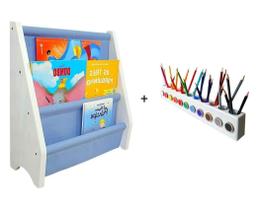 Kit Rack Para Livros Standbook + Porta-Lápis Para Colorir - Curumim Kids Room