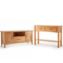 Kit Rack para Tv de até 60" e Aparador 100% Madeira Ballena Carvalho