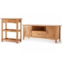 Kit Rack Para Tv De Até 60" E Aparador 100% Madeira Belinda Carvalho