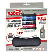 Kit Radex P/Quadro Branco (Apagador + Marcador + Spray) Com 04 Rf 8546