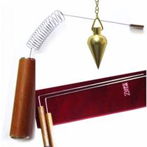 Kit Radiestesia: Dual Rod + Aurímetro ou Aurameter + Pêndulo Pião Dourado Kit Radiestesia: Dual Rod + Aurímetro ou Aurameter + Pêndulo Pião Dourado