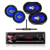 Kit Rádio + Antena Fm De Carro + Falantes 6 Pol E 6x9 Orion - ETECH IMPORTS