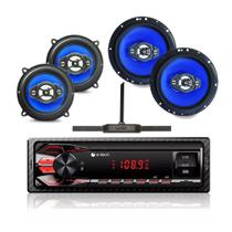 Kit Rádio + Antena Fm + Falante De 6pol E 5pol Orion 55w - ETECH IMPORTS