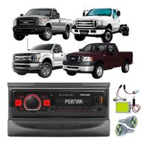 Kit Rádio Automotivo MP3 Bluetooth FM USB SD FORD Ranger F250 F350 F4000 Com Moldura e Pingo Led T10 Torpedo Led Teto Kit Rádio Automotivo MP3 Bluetooth FM USB SD FORD Ranger F250 F350 F4000 Com Moldura e Pingo Led T10 Torpedo Led Teto