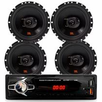 Kit Rádio Automotivo MP3 Kube KU 1100 Bluetooth com 4 Alto Falantes JBL 6 pol 6TRFX55 55W Potente Kit Rádio Automotivo MP3 Kube KU 1100 Bluetooth com 4 Alto Falantes JBL 6 pol 6TRFX55 55W Potente