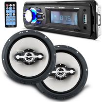 Kit Rádio Bluetooth Roadstar + Par Falante 6 Polegadas Leson Kit Rádio Bluetooth Roadstar + Par Falante 6 Polegadas Leson