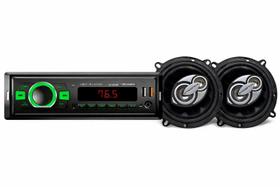 Kit radio bt 4x30w roadstar + alto falante 5" 50w champion