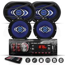 Kit Rádio BT 8850B e 2 Alto Falante Hurricane CM6 6 Pol e 2 Alto Falante CM69 6x9 Pol