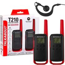 Kit Rádio Comunicador Motorola Talkabout 32km T210BR + Fone