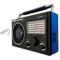 Kit Rádio FM Vintage Bluetooth Potente 3w AM SW Usb Micro SD P2 e Pendrive 16Gb Metálico Usb 2.0 Rápido Seguro