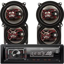 Kit Radio Jbl 150w P/ Carro + Alto Falante Bravox 5 E 4 Pol