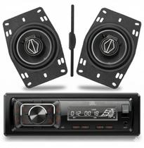 Kit Rádio JBL Celebrity 150 BT USB FM com Par Alto Falante 4 pol Bomber BBR Triaxial 120W e Antena Universal Eletrônica Amplificada ST900 Kit Rádio JBL Celebrity 150 BT USB FM com Par Alto Falante 4 pol Bomber BBR Triaxial 120W e Antena Universal Eletrônica Amplificada ST900