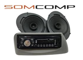 Kit Radio, Moldura Ford Ka, 2 Alto Falante 6 Pol E Adaptador cinza