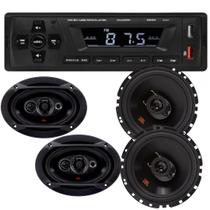 Kit Radio MP3 2 Alto Falantes 6 e 2 6x9 Jbl 330w Rms 4ohms