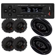 Kit Radio MP3 4 Alto Falantes 6 e 2 6x9 Jbl 330w Rms 4ohms