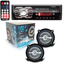 Kit Radio Mp3 Bluetooth Carro + 2 Falantes 5 Pol 140w Leson - Le Son