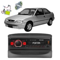 Kit Rádio MP3 BT FM USB Moldura Ford Escort 1997 + Pingo T10