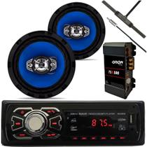 Kit Rádio Mp3 + Módulo Tsd 500 +antena +1 Par De 6 110 Rms