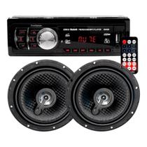 Kit Radio MP3 Player Automotivo SD Bluetooth Pendrive USB FM + Par Alto Falantes 6 Polegadas Extreme 110 watts Kit Radio MP3 Player Automotivo SD Bluetooth Pendrive USB FM + Par Alto Falantes 6 Polegadas Extreme 110 watts