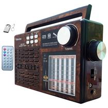 Kit Rádio Portátil Fm Vintage Retro Bluetooth Fone Ouvido