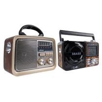 Kit Rádio Retrô Mp3 Potente 3w Tomada AC DC e Kit Rádio AM FM SW Bateria Bivolt Manual Portatil Usb Micro Sd Aux