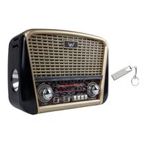 Kit Radio Vintage Portatil Bluetooth Am Fm Recarregável Mp3