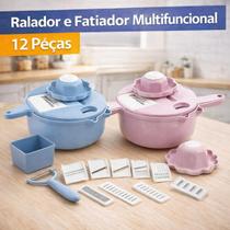 Kit Ralador Fatiador Legumes Multifuncional 12 Peças Sortido