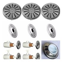 Kit Ralo E Dispositivos Inox Encaixe Cano De 50mm Kit Ralo E Dispositivos Inox Encaixe Cano De 50mm