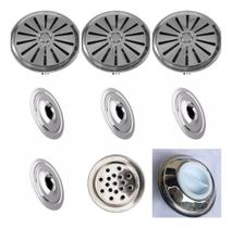 Kit Ralo Fundo+dispositivos Inox Pratic Encaixe Cano De 50mm