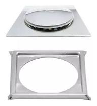 Kit Ralo Inteligente Pop Up e Porta Grelha 15x15 Cromado em Aço Inox Kit Ralo Inteligente Pop Up e Porta Grelha 15x15 Cromado em Aço Inox