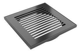 Kit Ralo Tampa Inox 304 + Base 10x10 Cm Oblong Preto