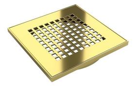 Kit Ralo Tampa Inox 304 + Base 10x10 Cm Square Dourado
